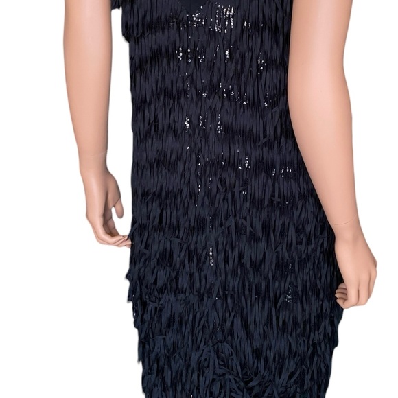 Next Black Fringe sequin Midi Dress party - Picture 5 of 12